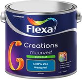 FLEXA Creations Muurverf - Extra Mat - Mengkleuren Collectie - 100% Zee - 2,5 liter