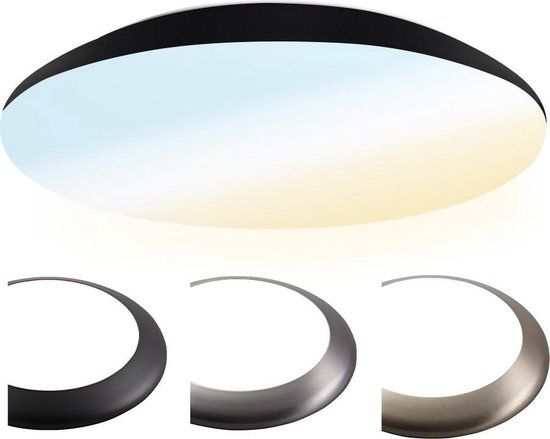 HOFTRONIC LED Plafondlamp Zwart 25 Watt IP65 Kleur instelbaar Ø38 cm