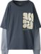 NAME IT - NKMNASIM LS NREG TOP BOX - Jongens - Lange mouwen shirts - Maat 122/128 - Katoen - Blauw