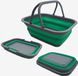 Unyqoos® Boîte de rangement pliable avec poignée de transport – Panier de pique-nique et de courses portable, boîte de rangement peu encombrante de 9,2 litres, 38,6 x 29,5 x 13,9 cm (plié 6 cm), sans BPA, gris/gris bleu