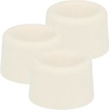 AMIG Deurstopper/deurbuffer - 6x - D40mm - inclusief schroeven - rubber - wit