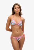 Superdry Triangelbikinitop met koordjes - Dames - Badpakken - Roze Bandana Gebloemd Mouwloos Halter - S