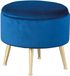 Interlink SAS Willandra Hocker Blauw - Fluweel - Opbergfunctie