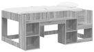 vidaXL Cadre de lit pour enfant avec rangement, Sonoma gris, 80 x 160 cm