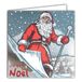 Afie 23007 Kerstkaart, Vierkant, Zilverkleurig, Glanzend, Kerstman, Vrolijk Dorp in de Sneeuw, Kalenderpagina aan het einde van het jaar, met Witte Envelop