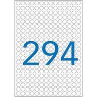 APLI-Agipa - Mat - verwijderbare kleeflaag - geel, blauw, oranje, rood, roze, groen, paars - 8 mm rond 1764 etiket(ten) (6 vel(len) x 294 etiketten