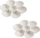 Creativ Company B.V. palette de peinture - 3x pièces - forme de fleur - blanc - plastique - D17 cm - 7 compartiments