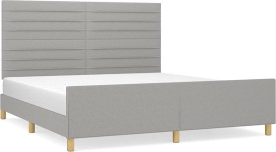 vidaXL Bedframe zonder matras stof lichtgrijs 160x200 cm