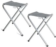 Ger Import Opvouwbare stoel - 2x - grijs - kunststof/metaal - 35 x 38 cm - klapstoel camping
