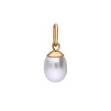 Lucardi Dames Stainless steel goldplated hanger met parel voor dames - Hanger - Staal - Goudkleurig