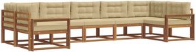 vidaXL - Acacia Hout Hoek Loungeset - 7 Zitplaatsen - Naturel et Beige