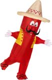 Widmann Finidi Mexicaans chili peper kostuum opblaasbaar Unisex Volwassenen Rood Polyester