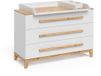 Vitalispa Malia table à langer – 133,2 x 98 cm avec 3 tiroirs Blanc/Chêne artisanal