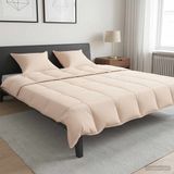 vidaXL - Deken - Set - 2 - st - 200 x 200 cm - Alle seizoenen - Kapokvezel - Beige