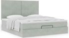 Maison Exclusive - Cadre de lit ottoman avec coussin de matelas gris clair, 180x200 cm, velours