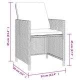 vidaXL 9-delige loungeset met kussens, polyrotan, zwart