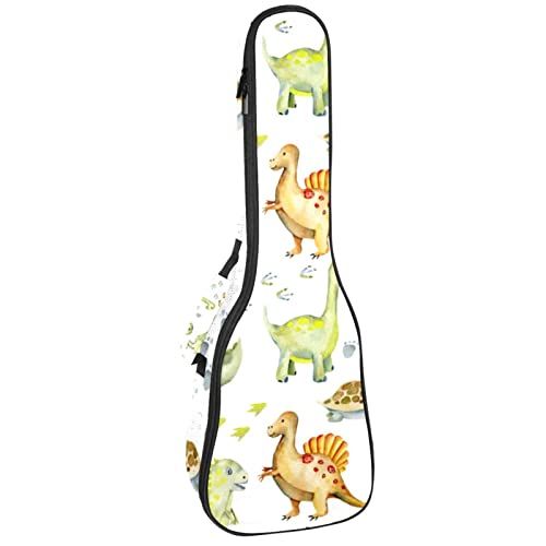 Mersov Tenor Ukulele Gigbag Waterdichte Ukelele Case Gewatteerde Rugzak, Geweldig voor Sopraan Concert (21/23/24") Leuke Dinosaurussen Schildpadden