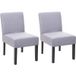 HWC-F61 Set van 2 eetkamerstoelen, loungestoel, stof/textiel, grijs