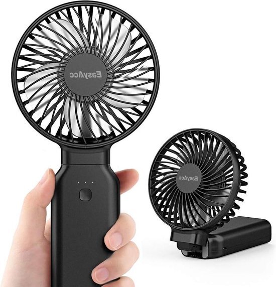 9000mAh Handheld Fan Draagbare Fan Reizen Outdoor Fan 53 uur met Power Off en Power Bank - Oplaadbare Opvouwbare Handvat - Zwart. Handventilator