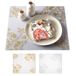 Modern Twist Placemat Jardin, Siliconen, Goud, 40 X 30 X 1.123 cm