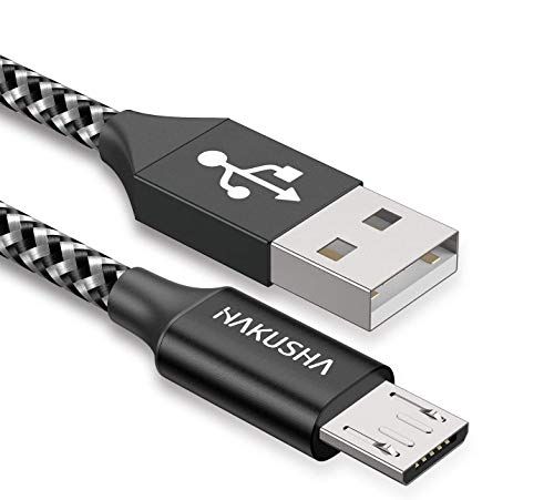 HAKUSHA Micro-USB-kabel, 2M, 3A Snel opladen, Android-kabel, Nylon