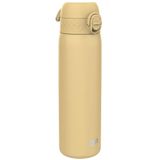 ION8 Lichtgewicht Stalen Kinderwaterfles, 400 ml/13 oz, Zonder Isolatie, Lekvrij, Makkelijk te Openen, Veilige Vergrendeling, Vaatwasserbestendig, Flipdop, Draaggreep, Duurzaam, Woestijn