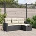 Maison Exclusive - Ensemble de meubles de jardin 4 pièces avec canapé et coussins, noir, en polyrotin