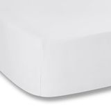 Hoeslaken, Plain Dyed White hoeslaken 180 x 200 cm + kussensloop wit 50 x 80 cm (2)