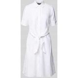 Lauren Ralph Lauren Ralph Lauren Midi linnen blousejurk met strikceintuur