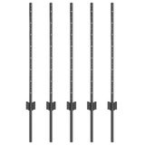 vidaXL - Ingegraven Hekpalen - 5 stuks - Grijs - 120 cm - Gepoedercoat Staal