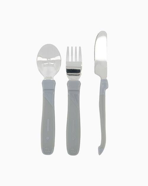 Twistshake Learn Cutlery Stainless 12 Monate / Grey grijs