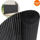 ECD Germany Privacyscherm mat 100x400 cm PVC antraciet UV-bestendig
