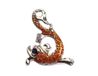 INNSPIRO Mooie bedels hanger van metaal, oosterse vis, rood, 13 x 17 mm, 25 stuks