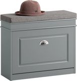 SoBuy Gangschoenbank, Schoenenrek met Flip - lade en Zitkussen voor gang, slaapkamer, woonkamer etc., 61x24x51 cm, Grijs