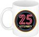 Bellatio Decorations Mok / Beker - Lets Party 25 Jaar - Neon - 300 ml