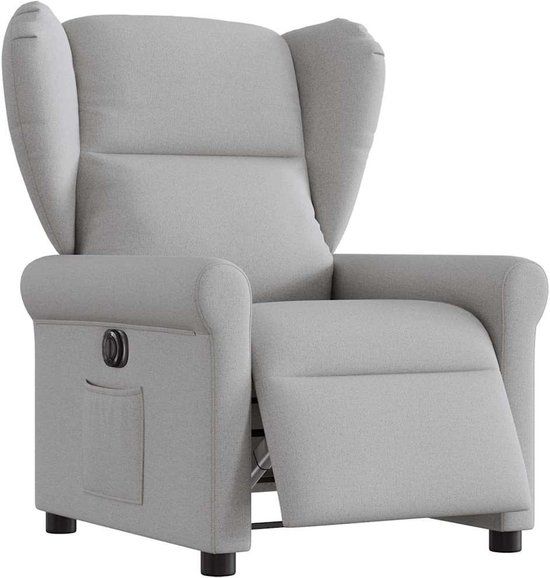 vidaXL Fauteuil elektrisch verstelbaar stof wolk grijs