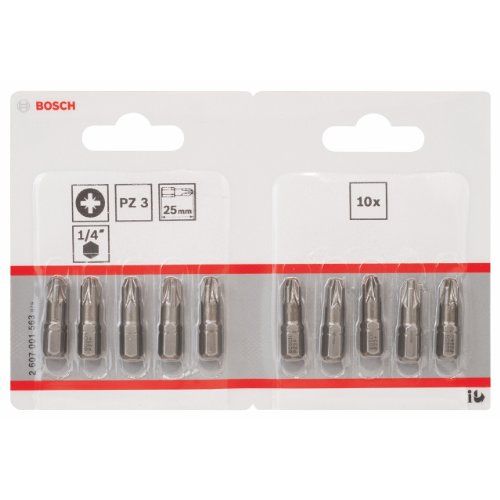 Bosch Bosch bit 3 stuks kruiskop PZ 1 PZ3 25 mm, 10 Stuk
