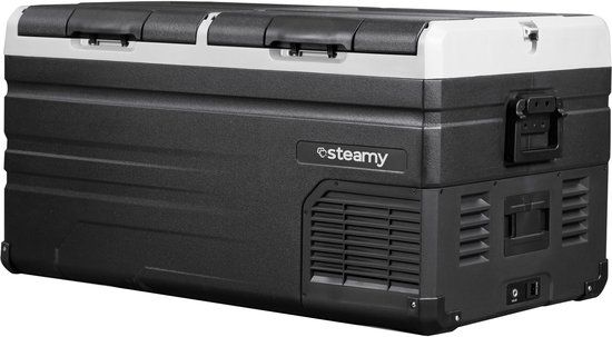 Steamy Steamy-E Dual Zone Elektrische Compressor Koelbox - Dual Zone - 90 liter - 12V en 230V - voor auto en camping - Zwart