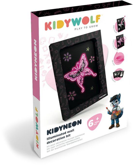 Kidywolf Kidyneon Kit Voor Lightgevende Wanddecoratie Sprookjes