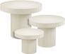 Mica Decorations Lux Table d'appoint - Set de 3 - Tables basses - Ensemble unique de table basse - Petites tables d'appoint Salon - 80 x 43 x 40 cm - Fer - Blanc cassé