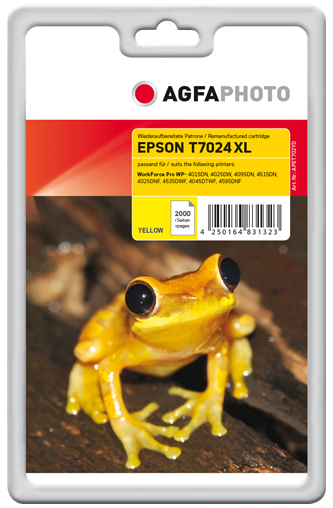 AgfaPhoto APET702YD inktcartridge geel voor Epson T7024 XL - 2000 pagina's