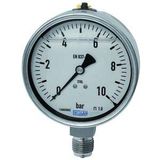 Glycerinmanometer, RIEGLER Glycerinmanometer, CrNi-staal, eenvoudige schaal in bar, aansluiting radiaal onder, G 1/2, kwaliteitsklasse 1,0, mes. 0-100,0 bar, Ø 100