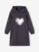 VERTBAUDET Meisjesjurk van sweatstof met capuchon en mooie details antraciet