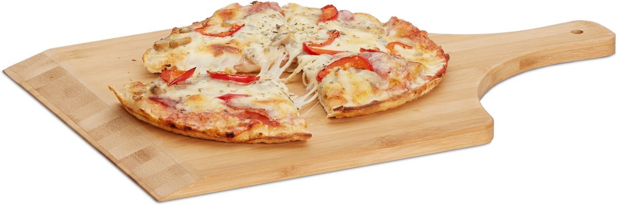 Relaxdays pizzaschep 45 cm groot - bamboe - pizzaspatel - broodschep - pizzaplank hout