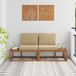 vidaXL - Eindsofa - 2 Stuks - Natuurlijk en Beige - Massief Acacia Hout