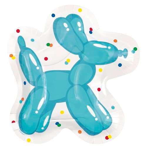 Unique Milieuvriendelijke papieren borden - 21 cm - verjaardagsfeest voor honden, ballon, 8 stuks