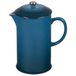 Le Creuset Steengoed Cafetière Franse pers, RVS plunjer, 1 liter, Serveert 3-4 kopjes, Deep Teal, 60706086420003