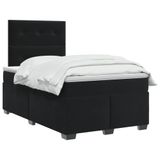 vidaXL Boxspringbed met matras, Zwart, 120 x 190 cm, Fluweel