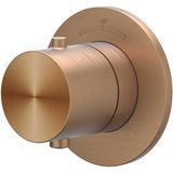 IVY Concord Afbouwdeel Inbouwthermostaat Symmetry met Rond Rozet - RVS 316 Geborsteld Mat Koper PVD