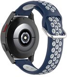 By Qubix Qubix - Geschikt voor Garmin Vivomove 3 / HR / Luxe / Sport / Style / Trend - Siliconen Smartwatch Bandje - 20mm - Donkerblauw + Wit
